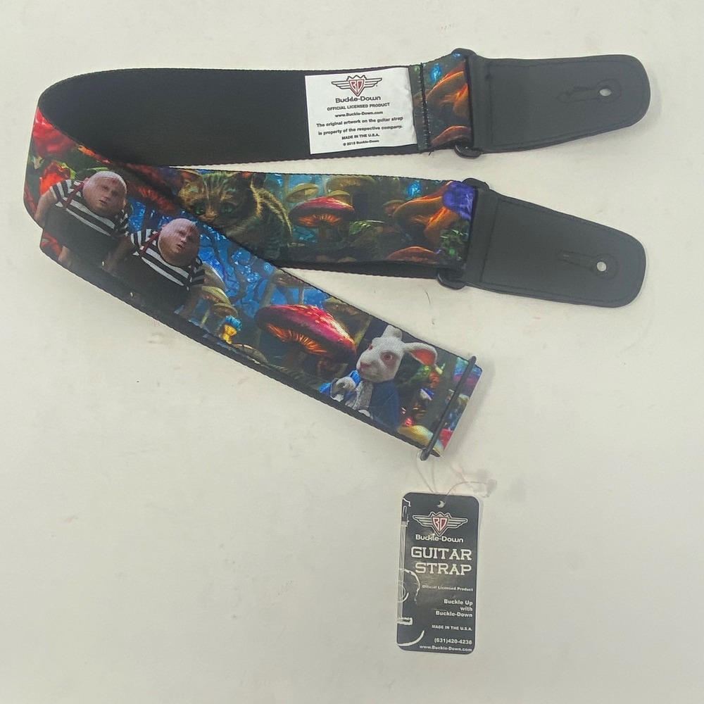 Buckle-Down Alice in Wonderland Guitar Strap White Rabbit Cheshire Cat GS-W30560